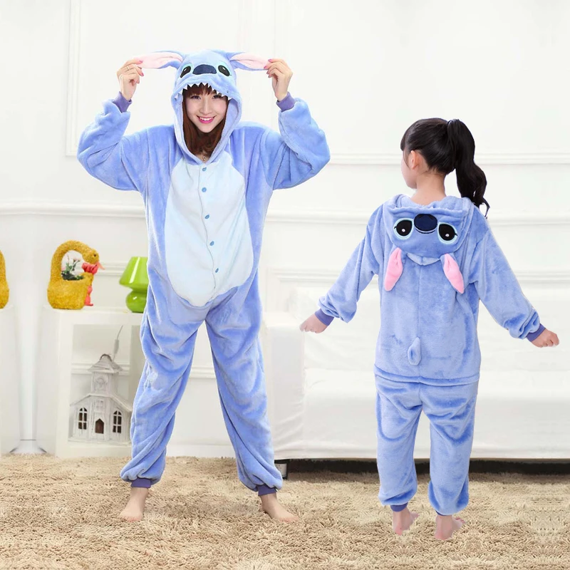 Рождественская одежда для всей семьи папы мамы и ребенка Кигуруми взрослых