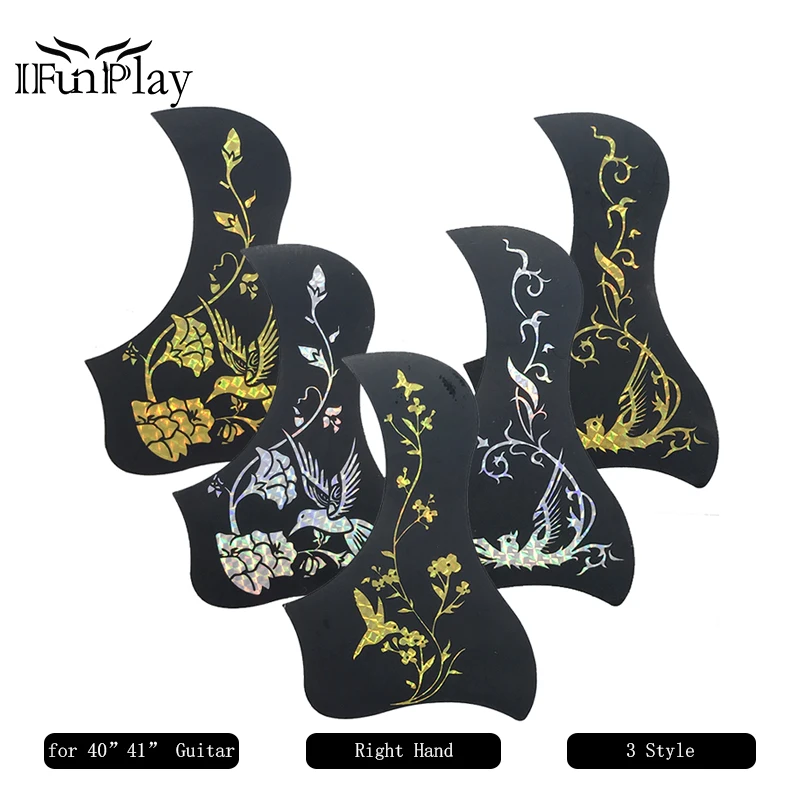 Artibetter Acoustic Guitar Pickguard Duck Shaped Self-adhesive Pick Guard Scratch Plate Decorative Pattern Pick Guard Sticker for Electric Guitar Parts Black
