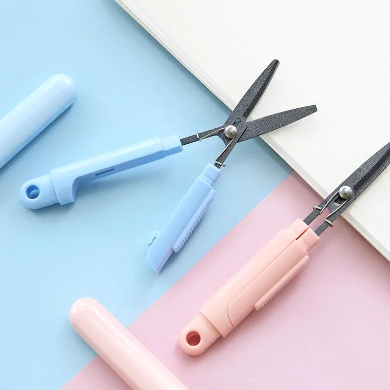 

Portable Scissors Paper Cutting Folding Mini Safety Scissors for Student Stationery Scissors Office and School Hand Cut Supplies
