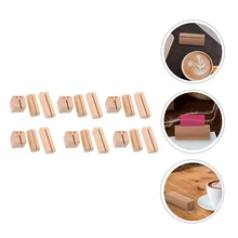 

18pcs Wooden Table Cards Holding Base Number Cards Holder Stump Note Holder