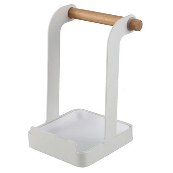 

Kitchen Lid Rack Seated Spoon Rack with Water Tray Hanger Nailless Rack Kitchen Tools