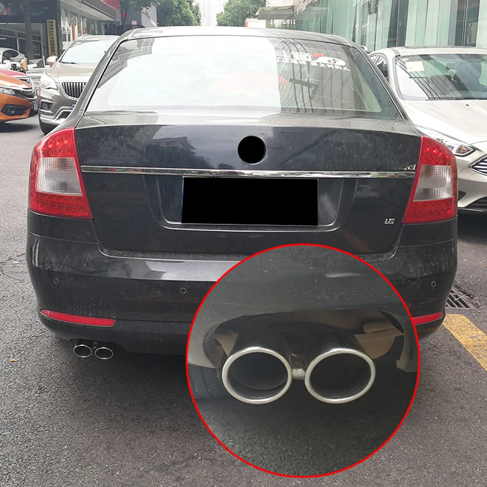 1 шт. двойной глушитель выхлопной трубы наконечник для Skoda Octavia 2007 2010 2011 2012 2013