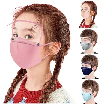 

Kids Reusable Protect Face Mask With Detachable Eyes Shield Washable Mask Face Shield Masque Mouth-muffle Dustproof Respirator