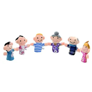 

6Pcs Finger Family Puppets Set Mini Plush Baby Boy Girl Parents Grandparents Story Telling Hand Cloth Doll Educational Toys R9UE