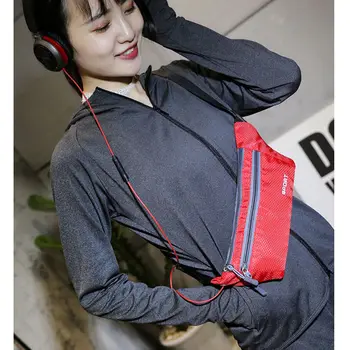 

Modern Women Fanny Pack Punk Buckle Bag Multi-zipper Female Belt Waist Bag Universal Waist Pack Pocket Holes for Earphone
