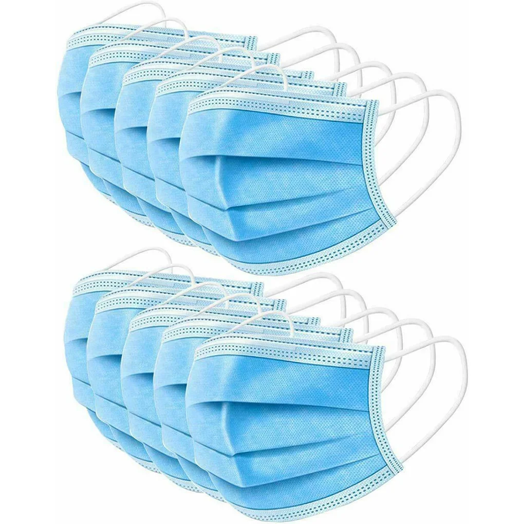 

10/20/50pcs Kids Disposable Face Mask Non-woven Fabric Masks with Elastic Ear Loops In Stock