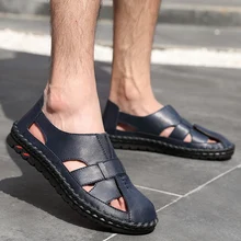 Высокое качество; коллекция года; мужские сандалии; модные мужские шлепанцы; летняя пляжная обувь на плоской подошве; Мужская обувь; пляжная обувь для отдыха; мягкая подошва; 46