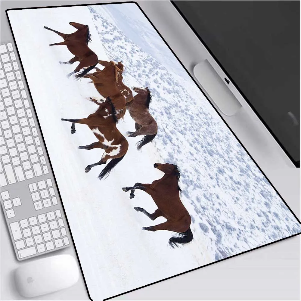 

Mairuige Animal Horse Extra Large Waterproof Mouse Pad Gaming Mousepad Anti-slip Rubber Gaming Mouse Mat with Locking Edge Desks