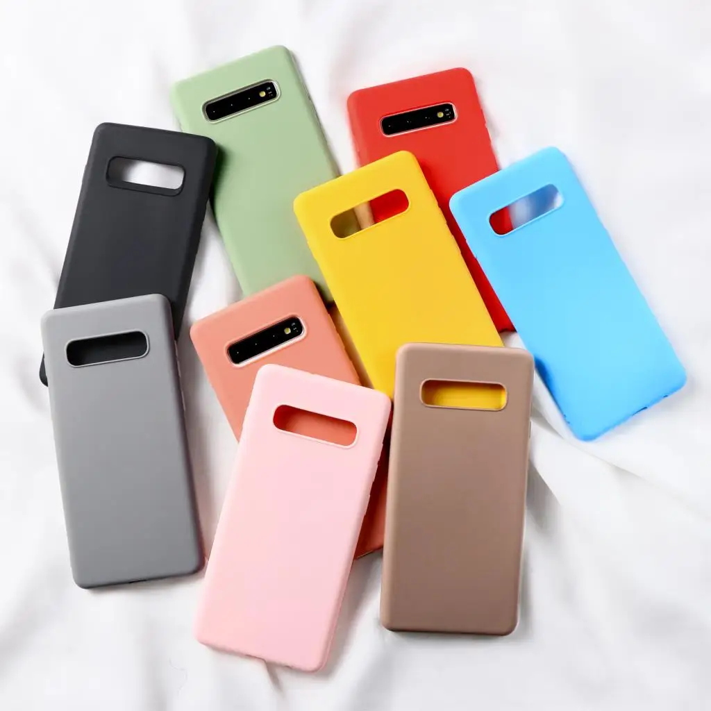 

Matte Silicone Case For Samsung Galaxy A70 A60 A50 A40 A30 A20 A20e A10 Simple Solid Color Soft TPU Cases Candy Color Back Cover