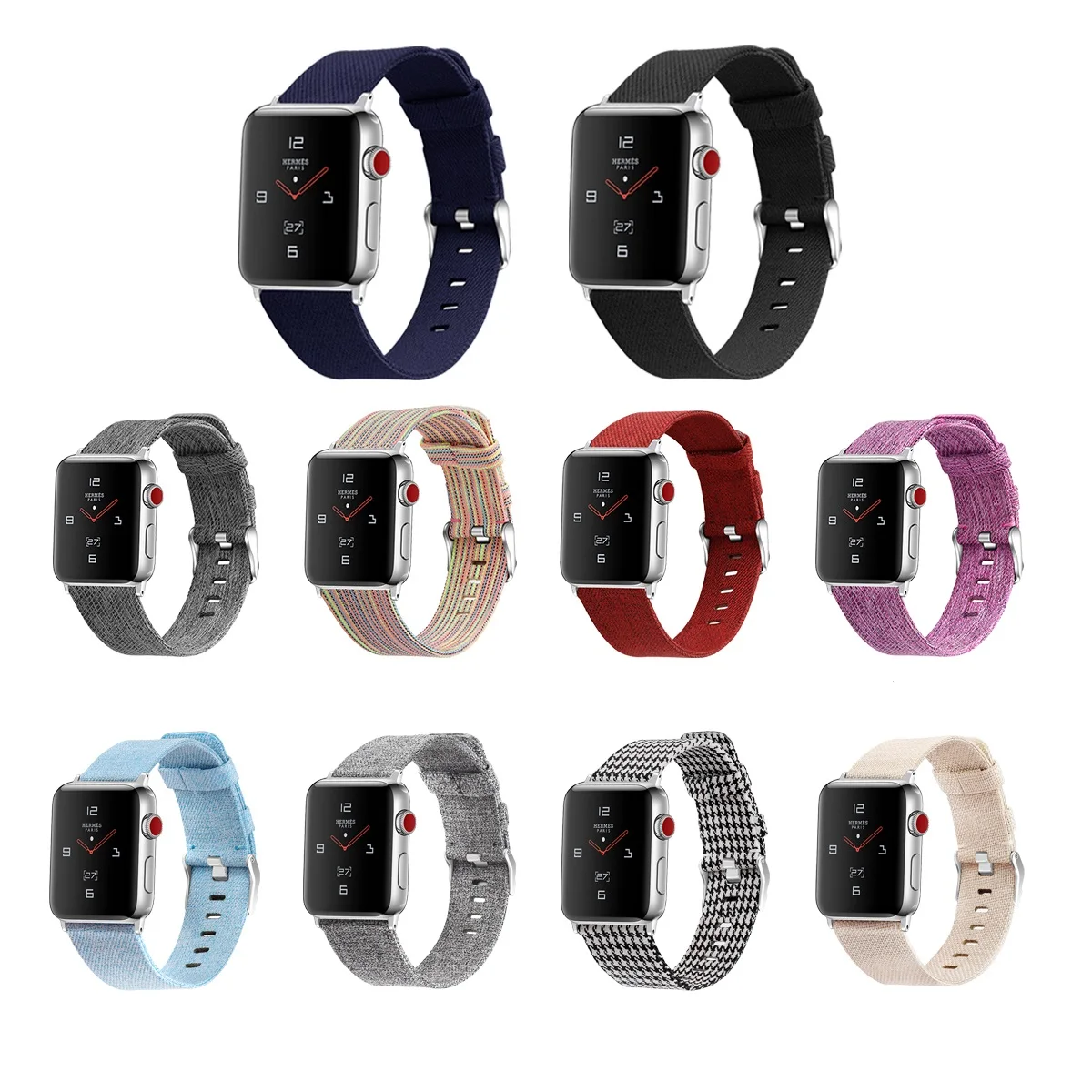 Ремешок совместимый для Apple Watch ремешок 44 мм 42 мм серия 5 4 3 холст correa для iwatch 38 мм pulseira аксессуары для мужчин и женщин