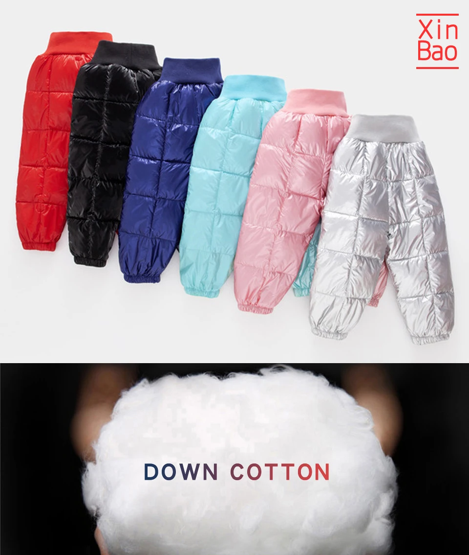 XINBAO/Коллекция года, зимние штаны для маленьких девочек зимние теплые штаны с хлопковой подкладкой для мальчиков штаны для девочек водонепроницаемая одежда для детей осенняя Толстая длинная акция для студентов