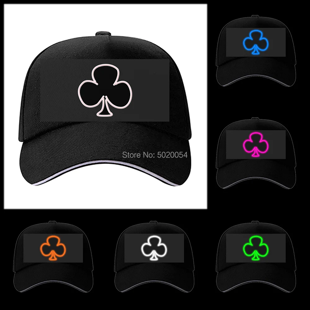 Ночной светящийся EL Wire Бейсбольная Кепка Snapback Hat Dance DJ светодиодный светильник хип-хоп кепка s Flash Letter Hat на заказ Suppport