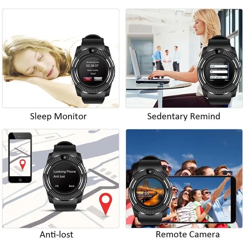  Men Smart Watch Bluetooth touch Screen Android Fashion Sports Men and Women Smartwatch With Camera  - 4000203660449