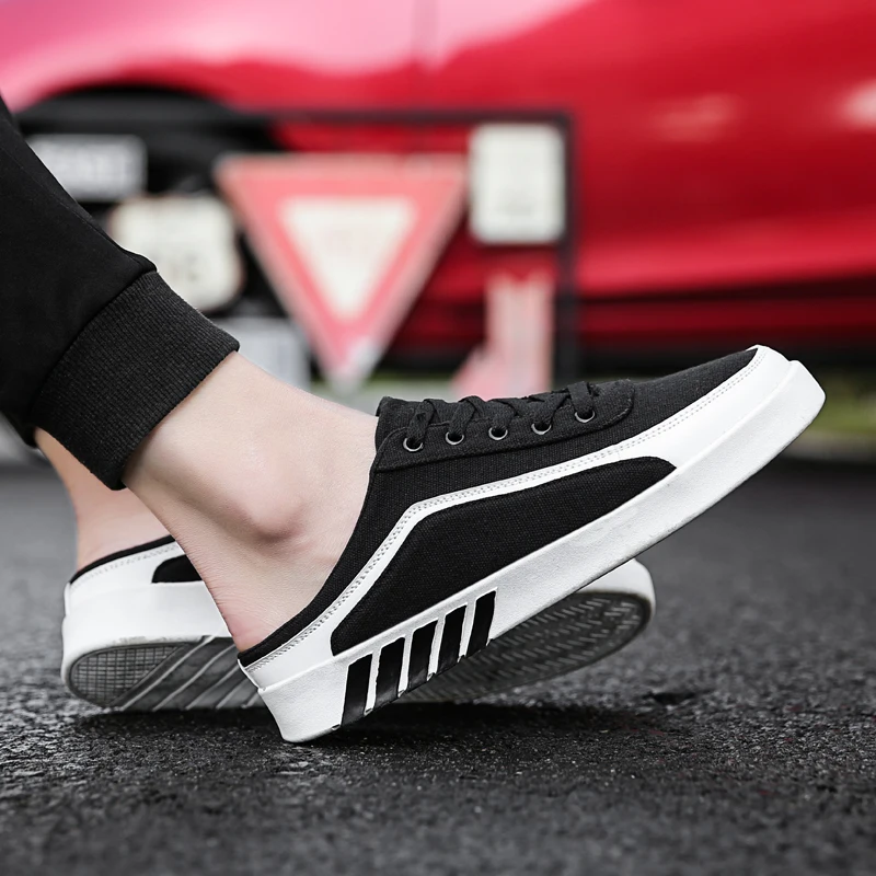 NEW Men Casual Shoes Summer Style Slip-on Canvas Flats Men Non-Slip Slippers Breathable Loafers Man Shoes