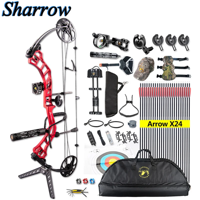 1Set Tournament Compound Bow 19-70lbs Adjustable Import Limb Archery Professional Shooting with Bow and Arrow Set Accessories