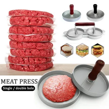

Hot Non-stick Hamburger Press Maker Beef Grill Mold Making Perfect Patties Homemade Aluminum Maker Burger Press