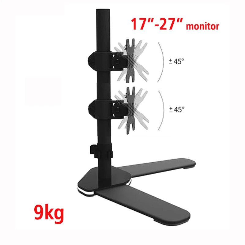 DL-ML6802 Desktop17-27 "большая база ЖК-дисплей светодиодный dual Monitor Настольный держатель рука Полная движения телевизор Крепления загрузку 9 кг