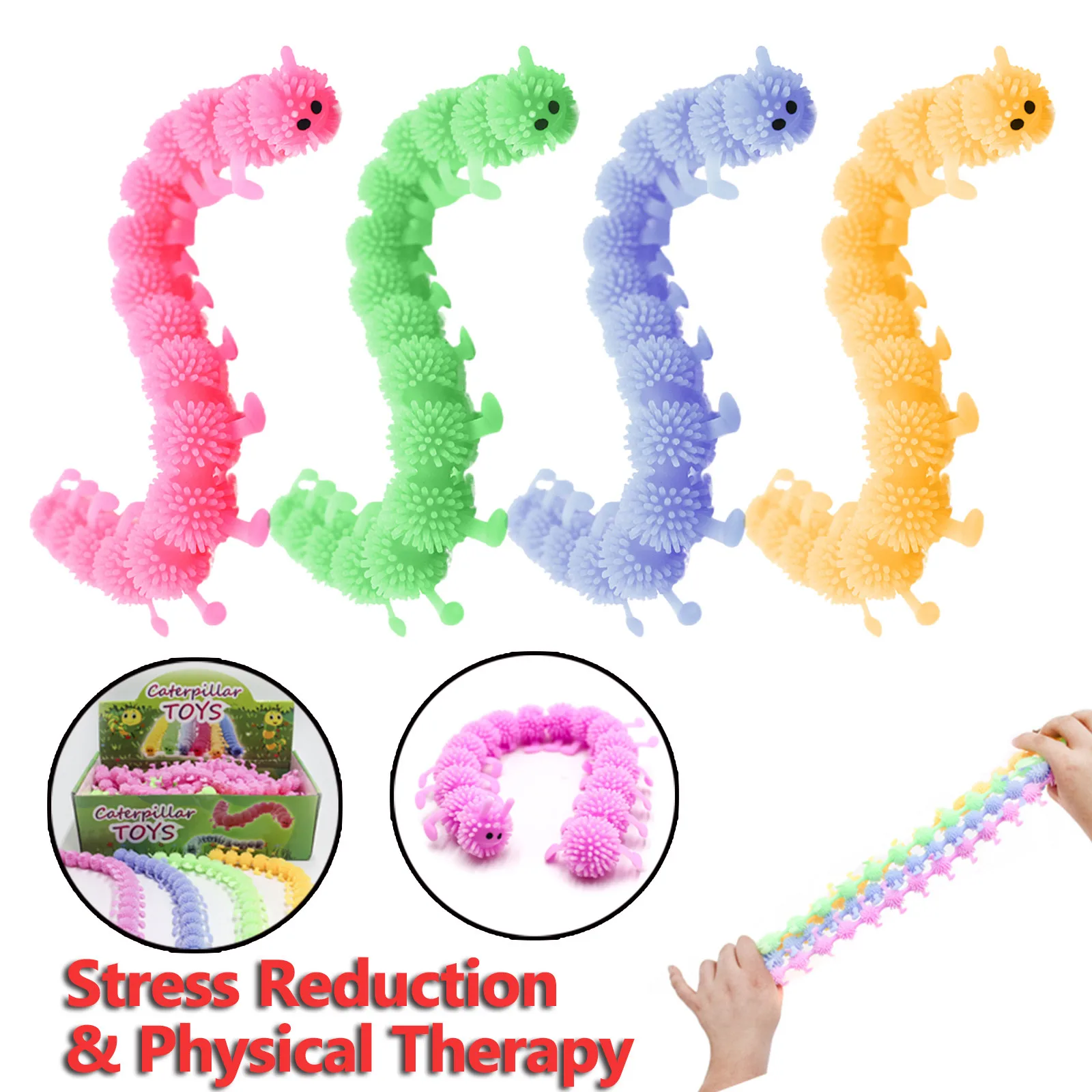 Toy Vent-Toys Stretch-String Caterpillar Worm Noodle Fidget Autism Relieves-Stress 16 img3
