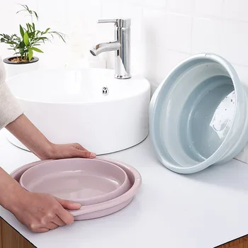 

1PCS folding portable washbasin car wash tool vegetable fruit bowl silicone washbasin household cleaning supplies