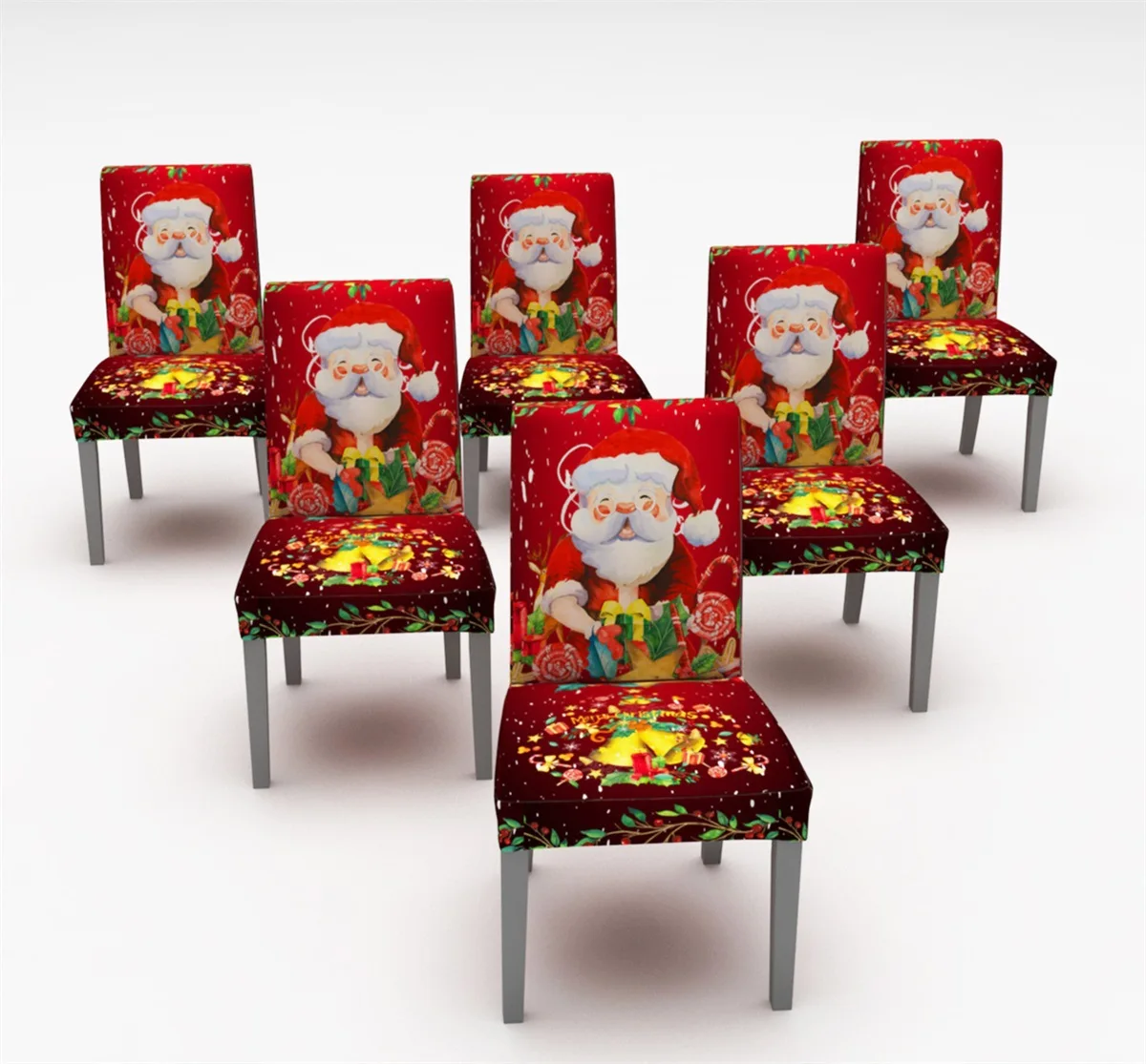 Рождественский Декор прямоугольная скатерть стрейч эластичный Чехол для стула полиэстер Пылезащитная крышка стола Рождество год