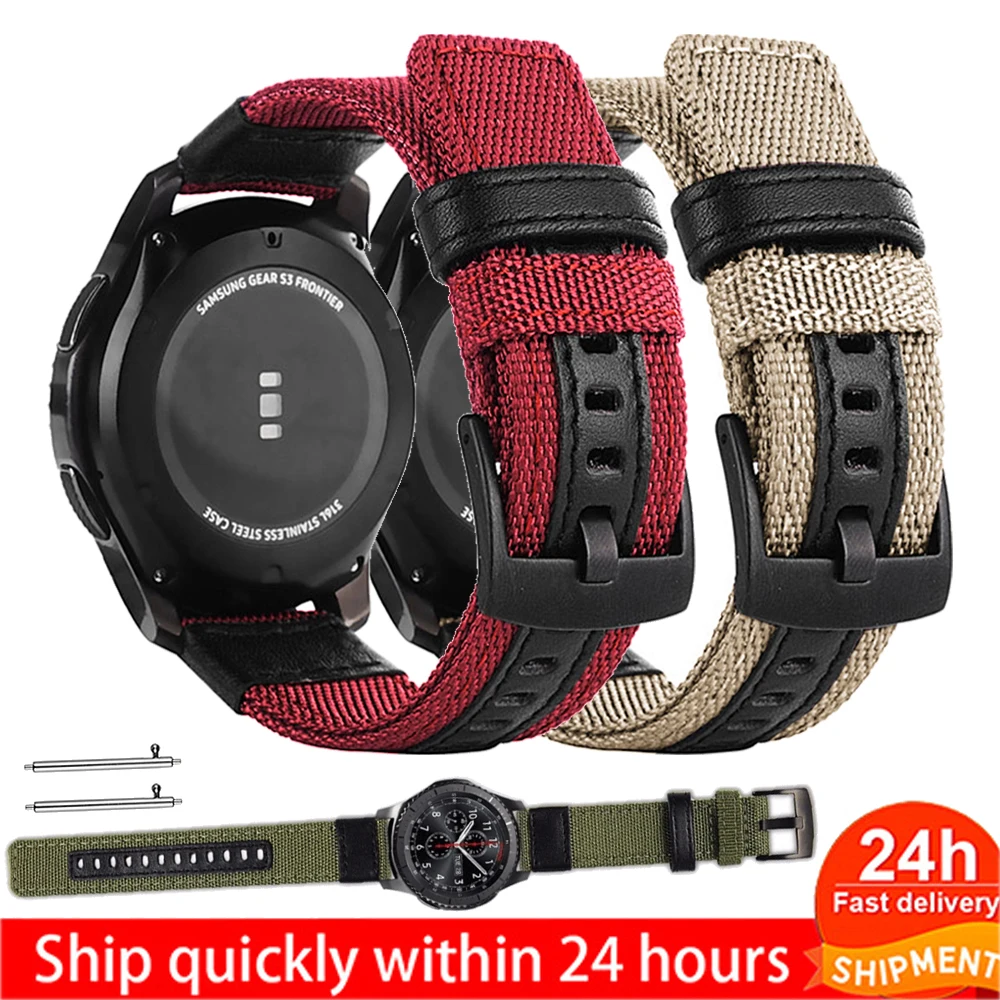 Ремешок нейлоновый для Samsung Galaxy Watch 3 41 мм 45 быстросъемный браслет Huawei GT 2 Pro 46 42 20 22 |