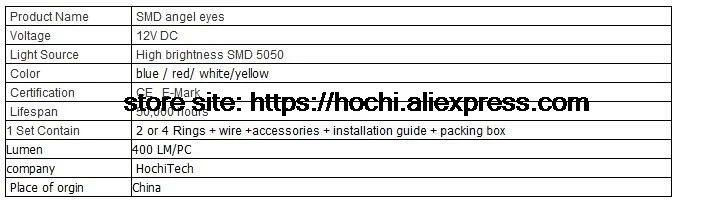 HochiTech ультра яркий SMD белый светодиодный angel eyes 2000LM 12V halo Кольцо Комплект дневного света DRL для Hyundai Tiburon 2003-2006