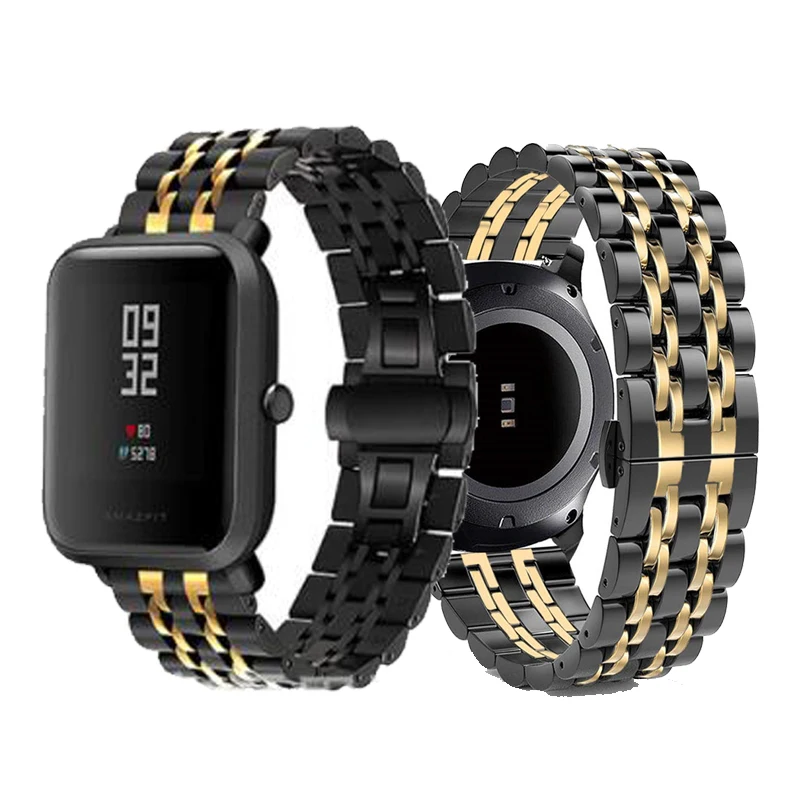Браслет Для Xiaomi Amazfit Bip ремешок для huami Pace Stratos gtr 47 мм из нержавеющей стали gts 42