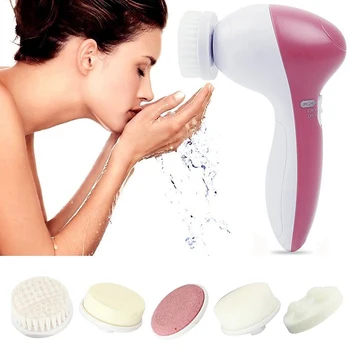 

5 in 1 Facial Cleanser Brush Electric Wash Face Cleaning Machine Skin Pore Cleansing Massage Massager Cleanser Brush