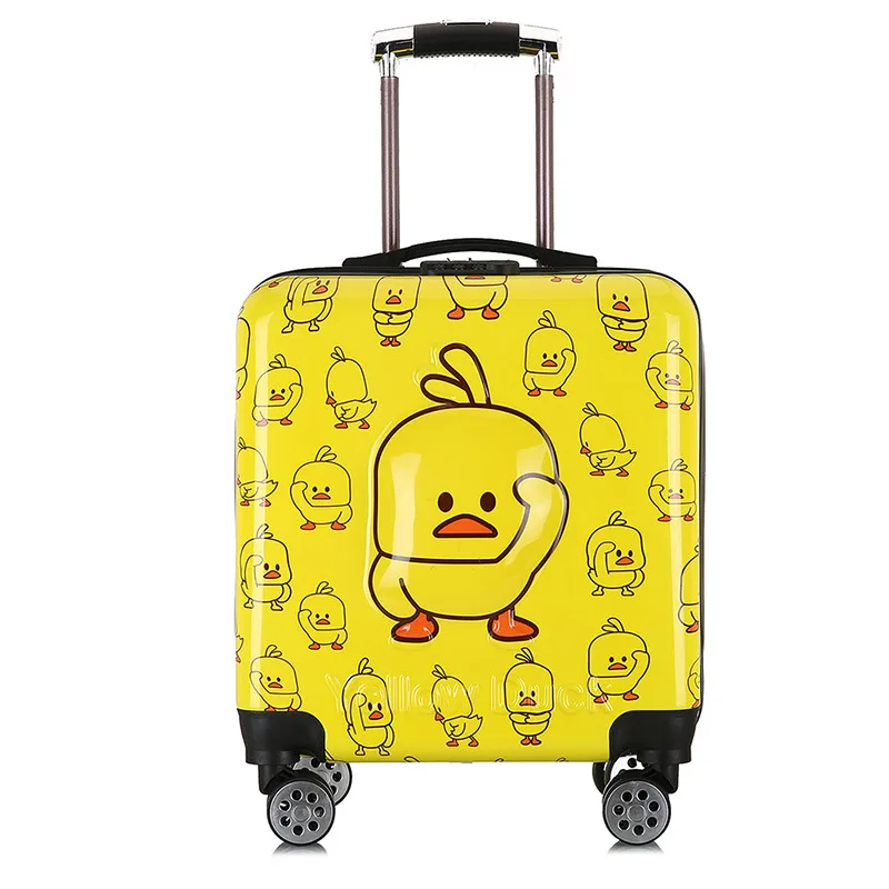 

2019 New Style Children PC Card Pattern Small Yellow Duck Nursing Travel Lugguge 20-Inch Square Travel Trolley Luggage