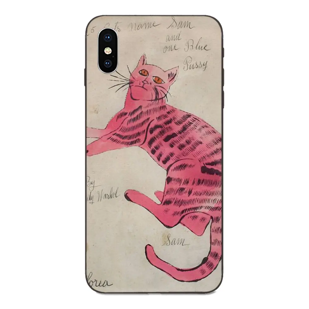 Розовый кот для Apple iPhone 4 4s 5 5S SE 6 6S 7 8 Plus X XS Max XR мягкий чехол с