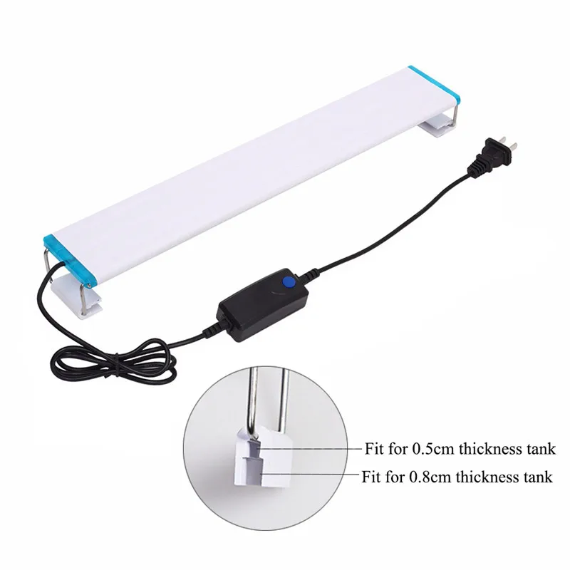 

18-58cm Fish Tank Extensible Waterproof Clip-on Lamp Super Slim 220V Aquarium LED Lighting Aquatic Plant Growing Light