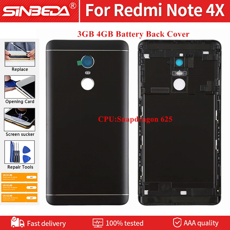 Для задней крышки аккумулятора Redmi Note 4X задняя крышка телефона корпус + Кнопки