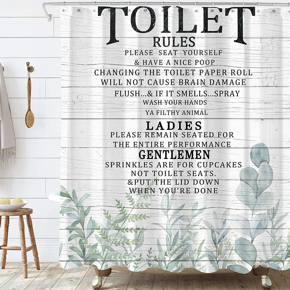 

Занавеска для душа с листьями эвкалипта, деревянная Водонепроницаемая Шторка для ванной из полиэстера, с крючками, украшение для дома и ван...