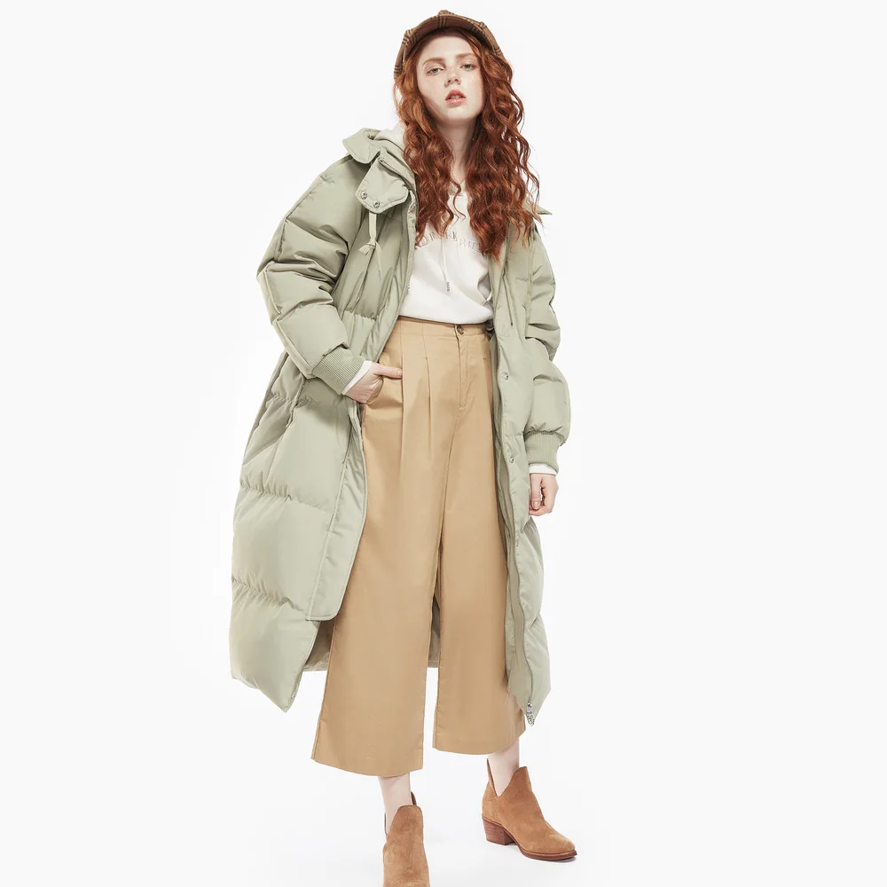 Beste Metersbonwe 2019 Winter Vrouw Hooded Lange Jas Witte Eendendons Vrouwelijke Overjas Ultra Licht Warm Oversize Down Jas
