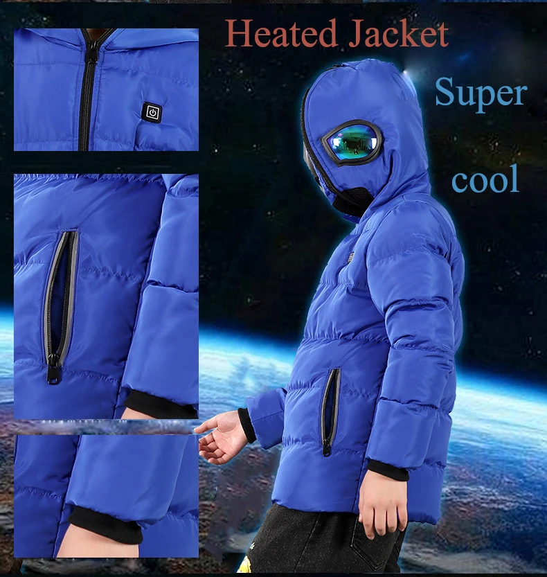 Sale USB Intelligent Heating Coat Children's Winter Heated Jacket