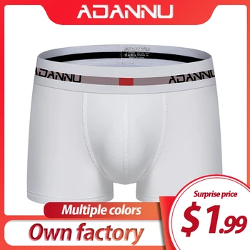 

ADANNU Men Underwear Men Boxer Cotton Breathable U Pouch Comfortable Underpants Male Pants Cueca Tanga Men Boxer Shorts