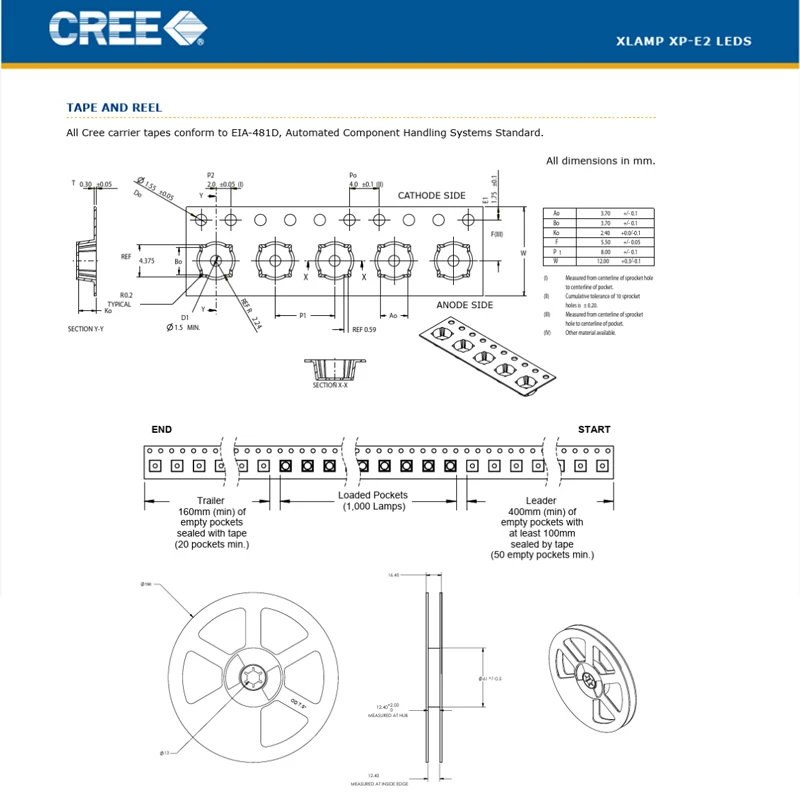 Cree Alta Potência Led Contas Branco Fresco Neutro Quente Vermelho Verde Azul Âmbar Diodos Xpe2 3w 10 Contas iluminadas
