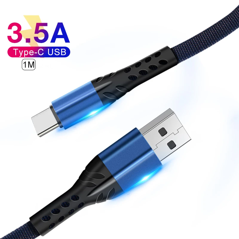 1 м usb type C кабель для смартфона 3.5A Быстрая зарядка usb type-C кабель зарядное устройство кабель мобильного телефона кабель для передачи данных зарядное устройство Шнур