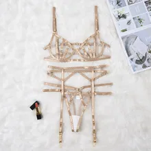 Сексуальное изысканное кружевное нижнее белье, бюстгальтер+ подвязка+ трусы, комплект Babydoll, женское нижнее белье, комплект кружевного белья с вышивкой, бюстгальтер пуш-ап