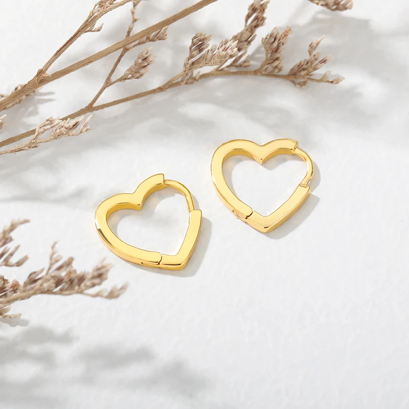 Brand Fashion Earrings Heart Drop Stainless Steel