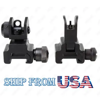 

Model 4 AR 15 Flip Up Front Rear Sight Rapid Transition with Windage Adjustment Dual Aiming Apertures Quick Detachable