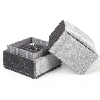 

Velet Gray Wedding Engagement Rings Box Female Jewellery Earrings Necklaces Display Packaging Gifts For Lover Jewelry Organizers