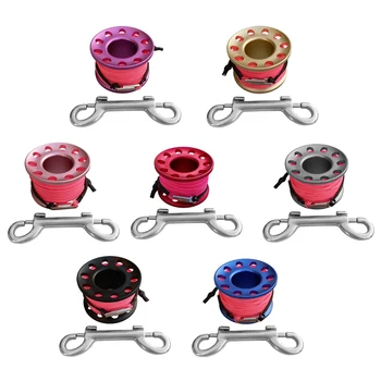 

Compact Scuba Diving Finger Spool Cave Wreck Reel & 15m High Visibility Line & Stainless Steel Dual Ended Bolt Snap