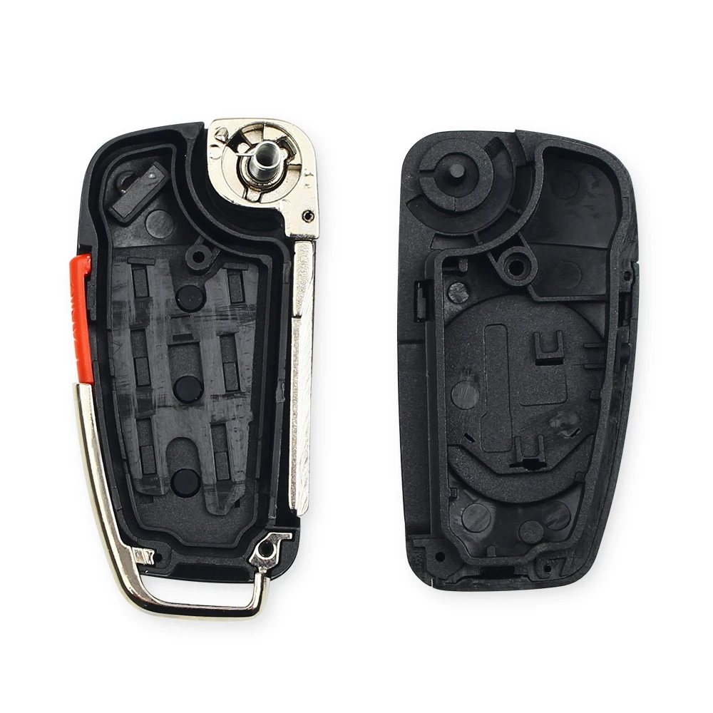 Dandkey 10pcs Flip Key Case For Audi A2 A3 A4 A6 A6L A8 S5 Q7 TT Replacement 3/4 Buttons Car Styling Key Remote Key Shell Uncut