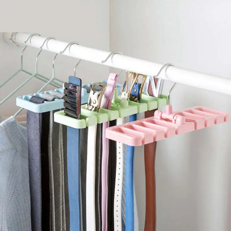 

Closet Organization Tie Storage Rack Space Saver Finishing Rack Multifuction 1PC Belt Organizer Wardrobe Rotating Ties Hanger