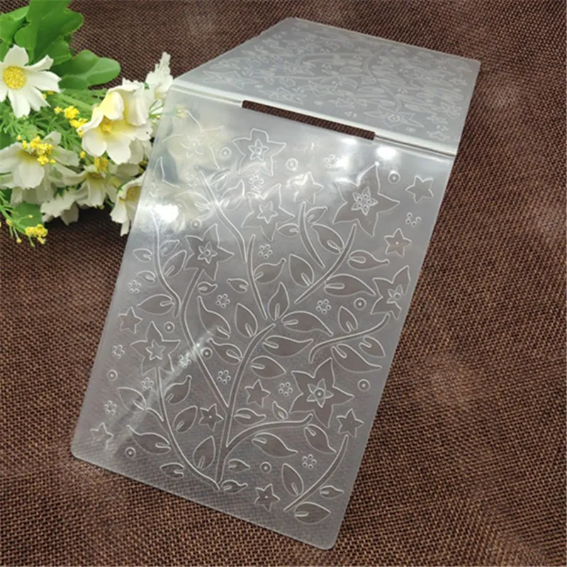 Star Leaf Background Flower Print DIY Plastic Embossing Folders DIY Scrapbooking Paper Craft Card Making Decoration Supplies