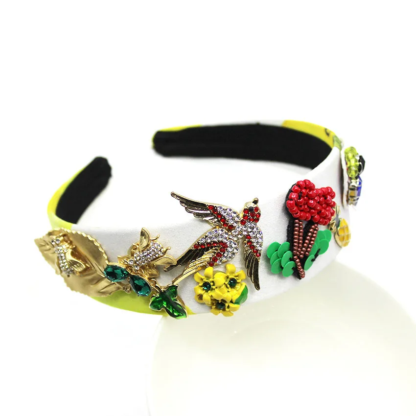 

Luxury Vintage Crystal Wedding Bridal Crown Crystal Headband Baroque Bee Bird Pearl Hair Accessories Rhinestone Wholesale Lots