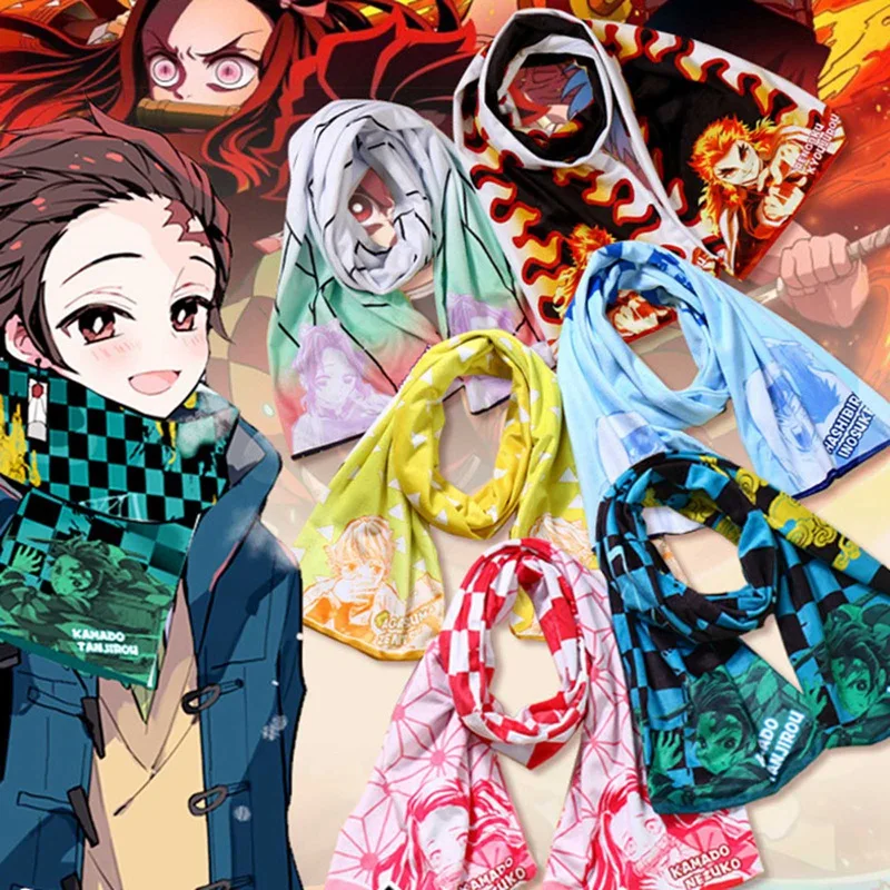 

Anime Demon Slayer Kimetsu No Yaiba Tanjiro Kamado Nezuko Giyuu Cosplay Costumes Winter Scarf Party For Women