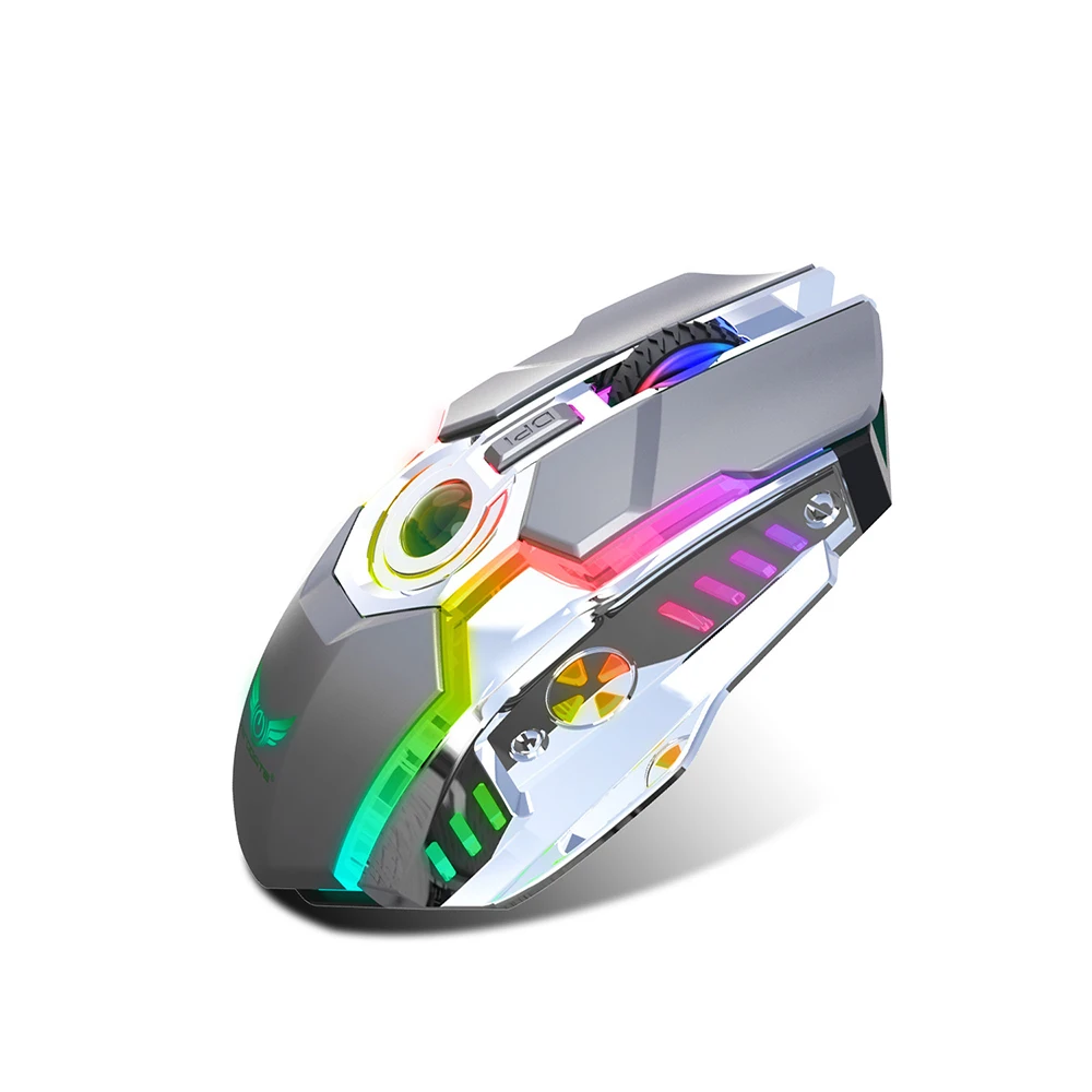 2,4 ГГц проводная мышь RGB светильник с USB Приемником Для геймера 2400 dpi эргономичная светящаяся игровая компьютерная мышь для ПК ноутбука Mac