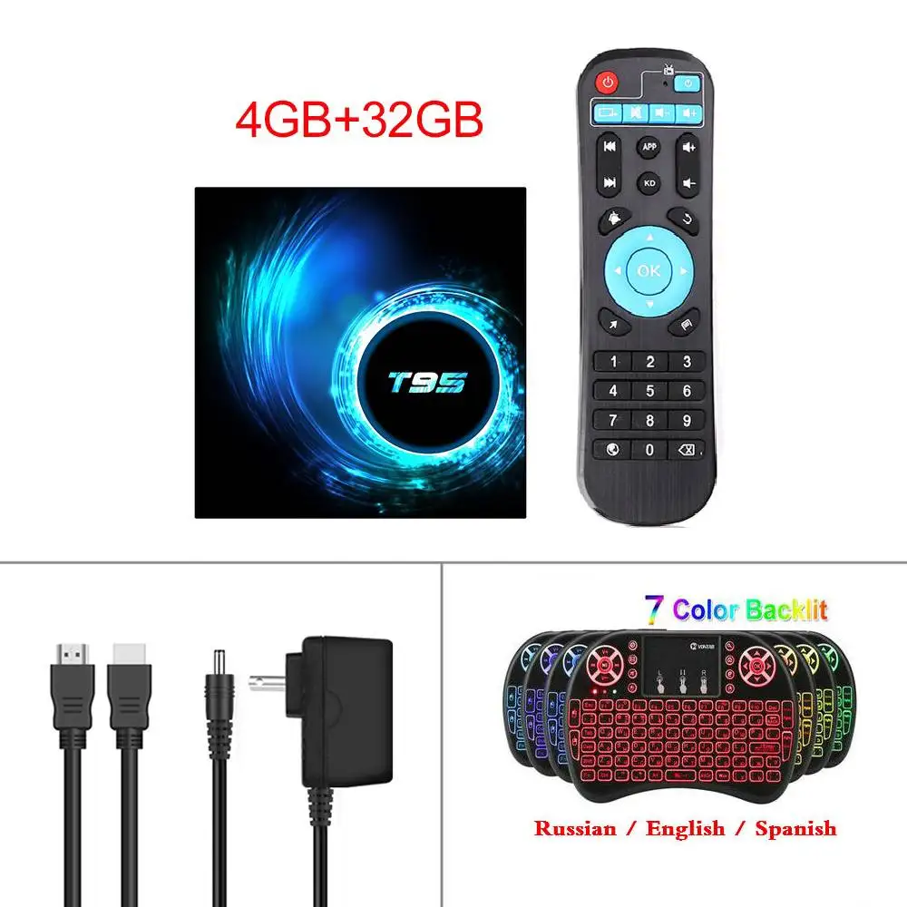 4GB32GB I8 T95 Android 10,0 ТВ приставка Allwinner H616 четырехъядерный максимум 4 ГБ ОЗУ 64 Гб ПЗУ 6K Wifi медиаплеер Google Youtube 2G/16G телеприставка - Цвет: 4GB32GB I8